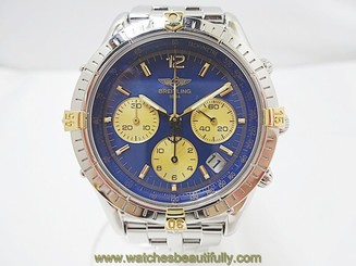 Pre-Owned Breitling Chrono Cockpit SS Blue/Yellow Dial Mens Auto Watch B30012,MR