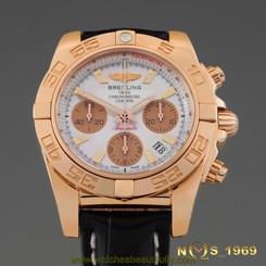 BREITLING HB0140 CHRONOMAT 18K ROSE GOLD CHRONOGRAPH M.O.P DIAL LIMIT. EDIT