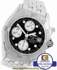 MINT Men's Breitling Cockpit Chronograph 39mm Stainless Swiss Date Watch A13358