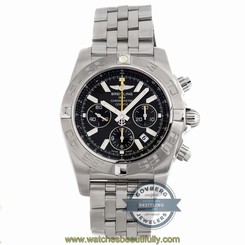 Breitling Chronomat 44 Steel Automatic Black Dial Mens Watch AB01146B/M524