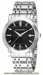 Burberry Men's Black Dial Stainless Steel Bracelet Quartz Watch BU1364