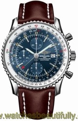 Breitling Navitimer World Steel/Leather Men's Watch A2432212/C651-443X