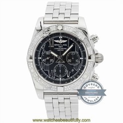 Breitling Chronomat 44 AB0110AA/C789 Auto 44mm Steel Diamond Mens Bracelet Watch