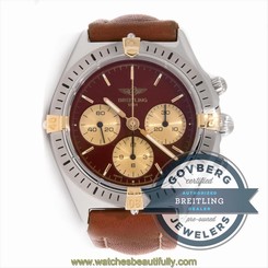 Breitling Callisto Manual Chronograph 36mm Red Dial Strap Watch B11045