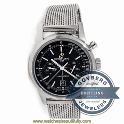 Breitling Transocean Chronograph 38 Automatic Steel Bracelet Watch A4131012BC06