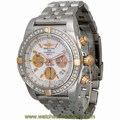 Breitling Chronomat Two-Tone Chronograph Diamond Bezel Watch IB011053/A697
