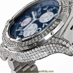 Mens Diamond Breitling Super Avenger Blue Dial A13370 Watch