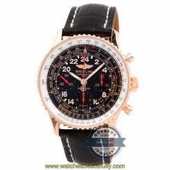 Breitling Cosmonaute RB0210B5/BC19 Manual 43mm Rose Gold Mens Strap Watch GMT