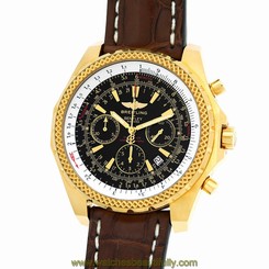 BREITLING 18K Yellow Gold 48mm Bentley Motors Chronograph K25362 Warranty MINTY