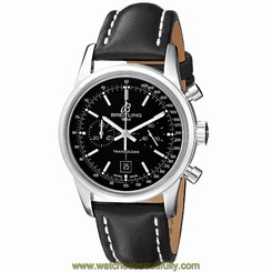 BREITLING MEN'S 38MM LEATHER BAND STEEL CASE AUTOMATIC WATCH A4131012-BC06LT