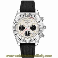 BREITLING MEN'S CHRONOMAT GMT 41MM CANVAS BAND AUTOMATIC WATCH AB01442J-G787MS