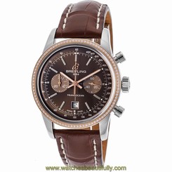 BREITLING WOMEN'S BROWN CROCODILE LEATHER BAND AUTOMATIC WATCH U4131053-Q600LS