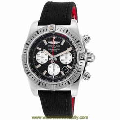 BREITLING MEN'S CHRONOMAT 44 44MM CANVAS BAND AUTOMATIC WATCH AB01154G-BD13MS