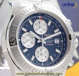 Breitling Men's Colt Chronograph 44mm Steel on Steel Bracelet Mariner Blue Face