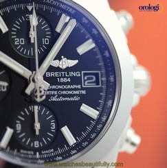 Breitling Chronomat 38 SleekT Steel on Steel Pilot Bracelet Black Face Automatic
