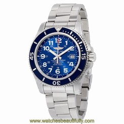 Breitling Superocean II Gun Blue Dial Stainless Steel Automatic Mens Watch