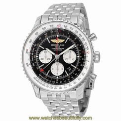 Breitling Navitimer GMT Black Dial Mens Watch AB044121/BD24