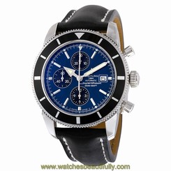 Breitling Superocean Heritage Chronograph Automatic Blue Dial Black Leather