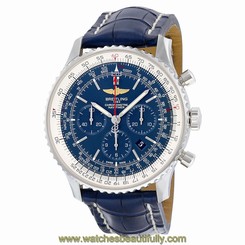Breitling Navitimer 01 Chronograph Automatic Blue Dial Blue Leather Mens Watch