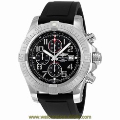 Breitling Super Avenger II Black Dial Black Rubber Mesn Watch A1337111-BC28BKPD