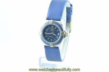 BREITLING CALLISTINO WOMEN'S WATCH STEEL/750 GOLD 28MM TOP CONDITION RAR BLACK