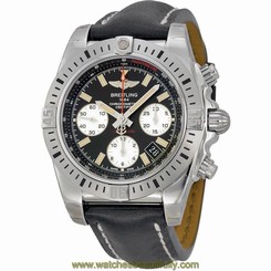  BREITLING MEN'S BLACK CROCODILE LEATHER BAND AUTOMATIC WATCH AB01442J-BD26LS