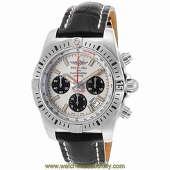 BREITLING MEN'S BLACK CROCODILE LEATHER BAND AUTOMATIC WATCH AB01154G-G786LS