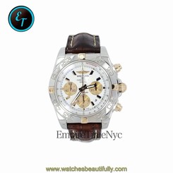 Breitling Chronomat IB0110 Two-Tone 18K/Stainless Leather Automatic Men's Watch