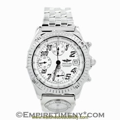 Breitling Chronomat UTC A13350 Stainless Steel White Dial Automatic Men's Watch