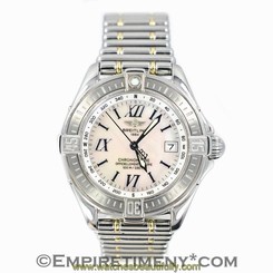 Breitling A67365 Two-Tone 18K & S/S Mother Of Pearl Dial Quartz Women's Watch