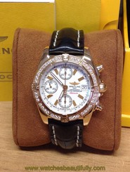 Breitling Chrono Cockpit H13358 Diamond Bezel - 18ct Rose Gold - B&P - 2011