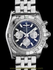 Breitling Chronomat 44 Metallica Blue Dial Steel Polished Case Steel Bracelet