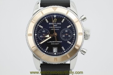 Breitling Superocean Heritage U23370 Rose Gold Bezel Rubber Strap with Deploy