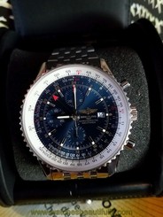 Breitling Navitimer World Chronograph Blue Dial Papers
