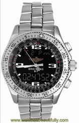 BREITLING PROFESSIONAL B-1 MEN'S STEEL COUNT DOWN TIMER & ALARM WATCH A68362
