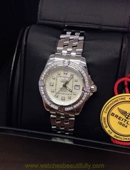 Breitling Lady Cockpit A71356 Diamond Dot MOP Dial & Diamond Bezel - B&P - 2008