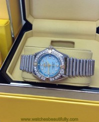 Breitling Callistino B72345 Blue M.O.P Dial Diamond Bezel - Ladies 29mm - B&P
