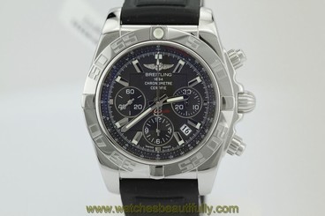 Breitling Chronomat B-01 Black Dial on Rubber Strap AB0110