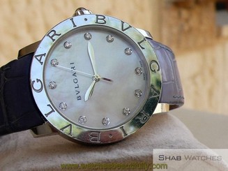 BVLGARI BULGARI BBL37S REF.101894 DIAMONDS DIAL STEEL AUTOMATIC WATCH LADIES