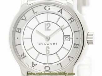 Polished BVLGARI Solotempo Steel Quartz Ladies Watch ST29S (BF112196)