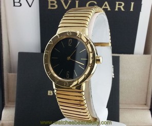 BVLGARI 18k Gold 30mm Quartz Watch Tubogas Medium Large Size BB 30 2T BULGARI