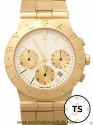 Bvlgari Diagono Chronograph 18K Yellow Gold 35mm White Dial CH35G Watch