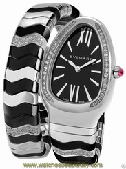 Bvlgari Bulgari Serpenti Spiga Black sp35bsdbcsd1.1t Diamond NEW Ret: $10,600
