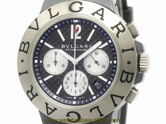 Polished BVLGARI Diagono Chronograph Titanium Carbon Watch TI44TACH (BF111832)