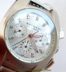 Bvlgari Ergon EG35S CH Chronograph Automatic Mother-of-Pearl & Diamond Box/Paper