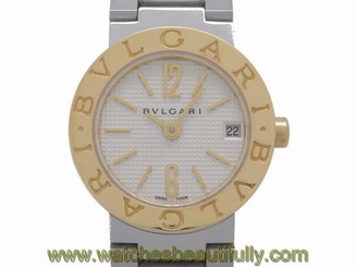 Pre-owned Bulgari Bulgari Silver Dial SS YG BB23SG Quartz Date Ladies Watch,AS