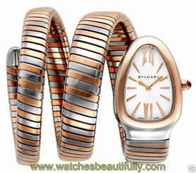 Bvlgari Bulgari Serpenti Tubogas 35mm sp35c6spg.2t Steel & Rose Gold Ret: $13700