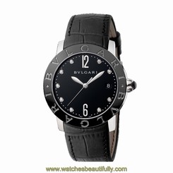 NEW BULGARI Bvlgari-Bvlgari Automatic Steel and Ceramic Watch Ref. BBL37BSBCLD/9