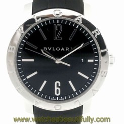 Pre-owned Bvlgari Bvlgari BB41BSLD Black Dial Leather Automatic Ladies Watch, IC