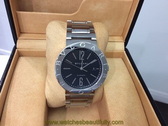 BVLGARI Ref. BB42SS AUTO 42mm S/Steel Black Dial Men's Watch. Full Set! Superb!!